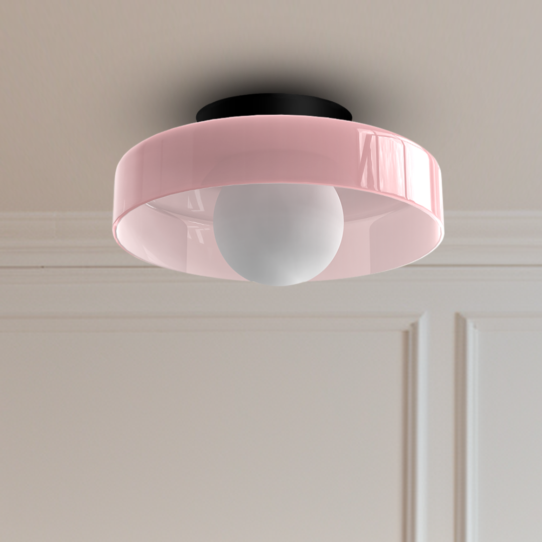 Veyro Round Glass LED Flush Ceiling Light