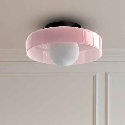Veyro Round Glass LED Flush Ceiling Light