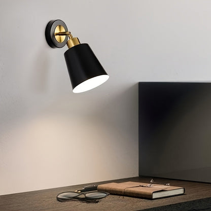 Matte Metal & Gold Adjustable Wall Sconce