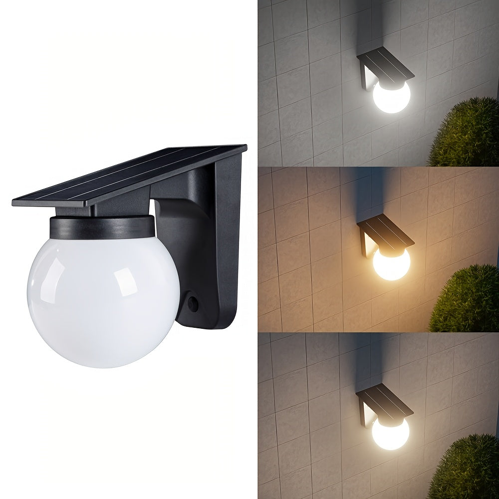 Solar-Opalglas-LED-Wandleuchte