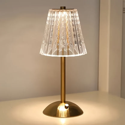Faceted Crystal-Effect Touch Table Lamp