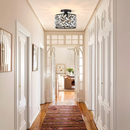 Crystal Semi Flush Mount Ceiling Light