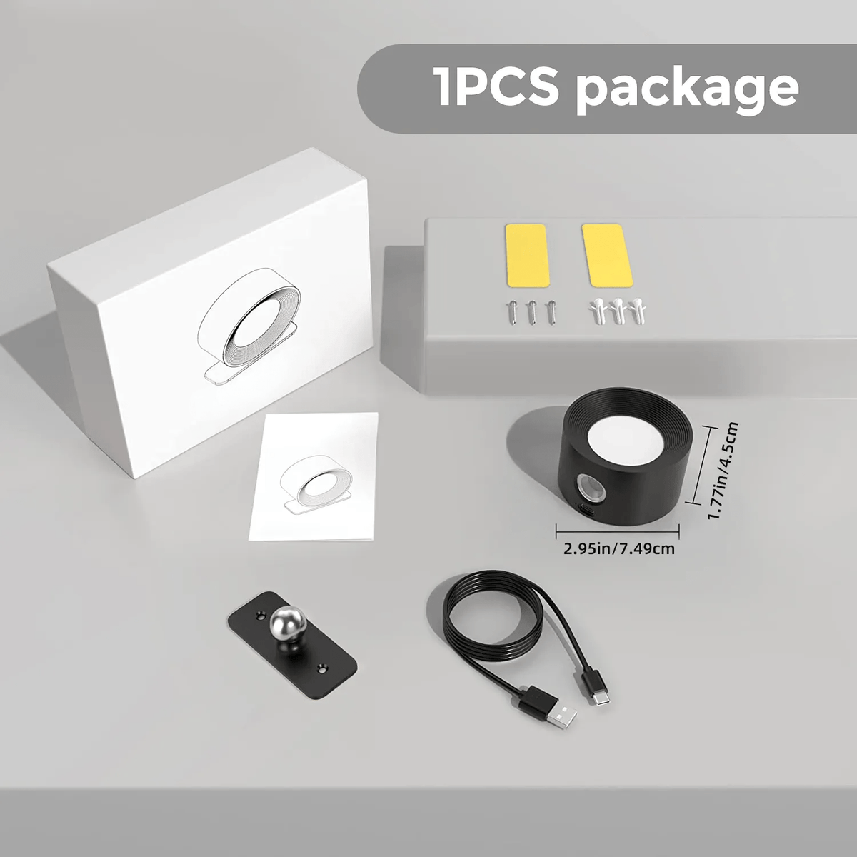 Cordless USB Rechargeable LED Wall Light