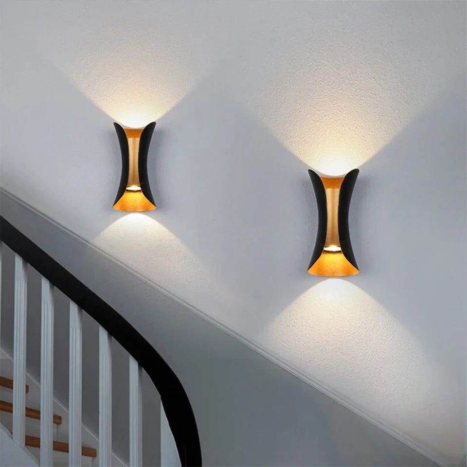 Black & Gold Up & Down Wall Light