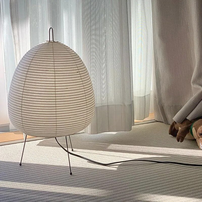 Japanese Rice Paper Tripod Table Lamp