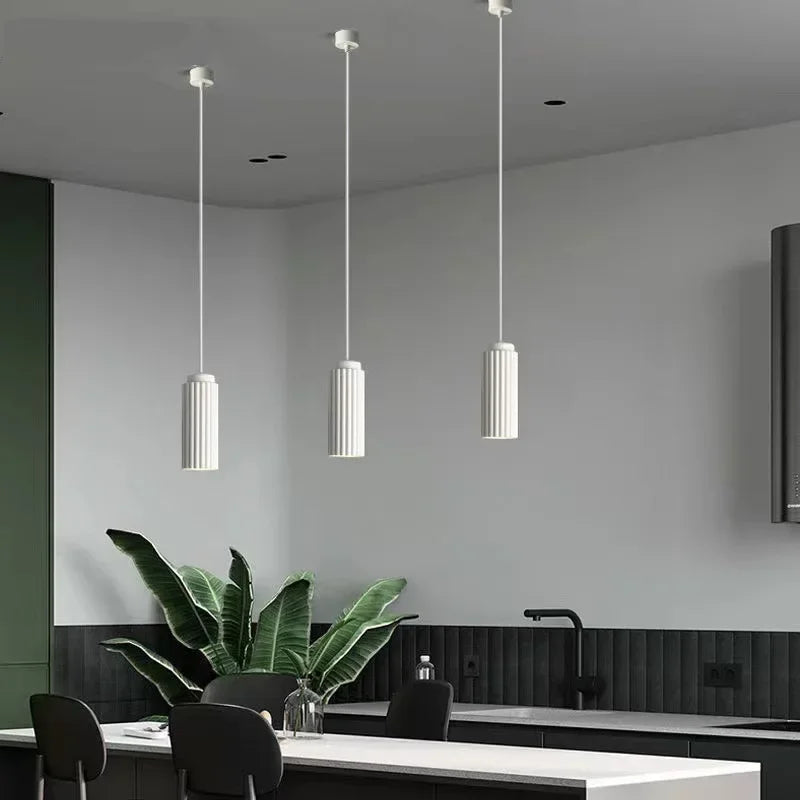 NordicGlow Fluted Glass Pendant Light