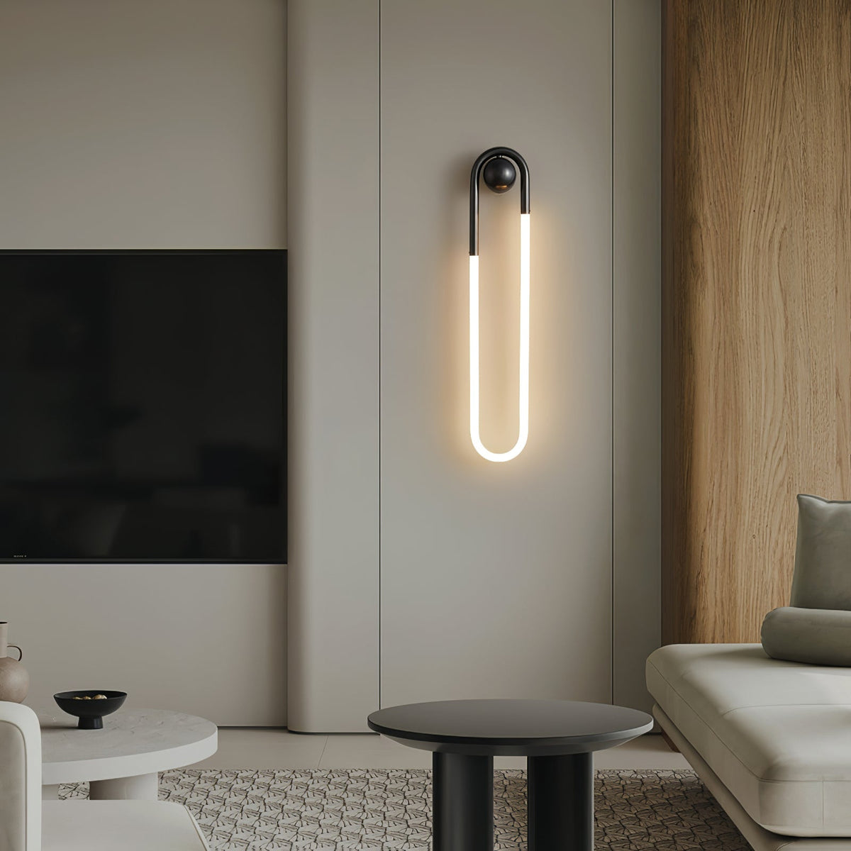 LED-Wandleuchte mit geschwungenem Acrylrahmen