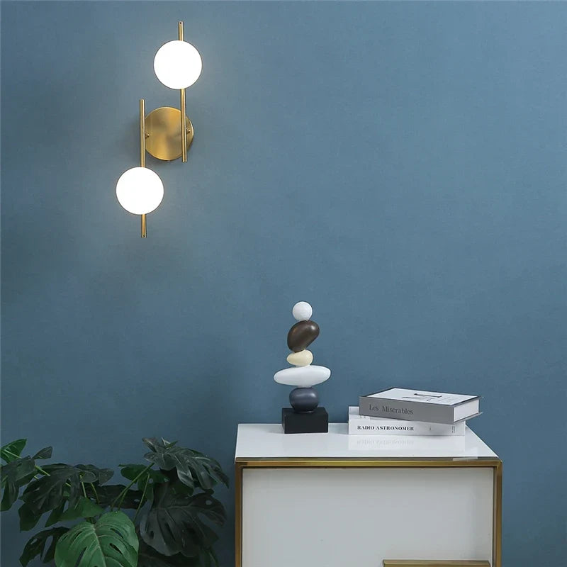 Astra Gold Frosted Globe Wall Light