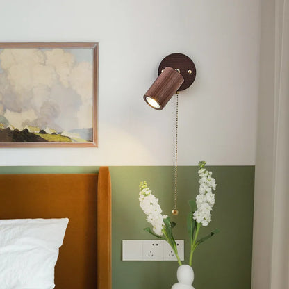 Arlo Walnut & Brass LED Wall Spotlight