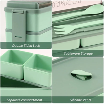 1400 ml Bento-Lunchbox mit zwei Ebenen