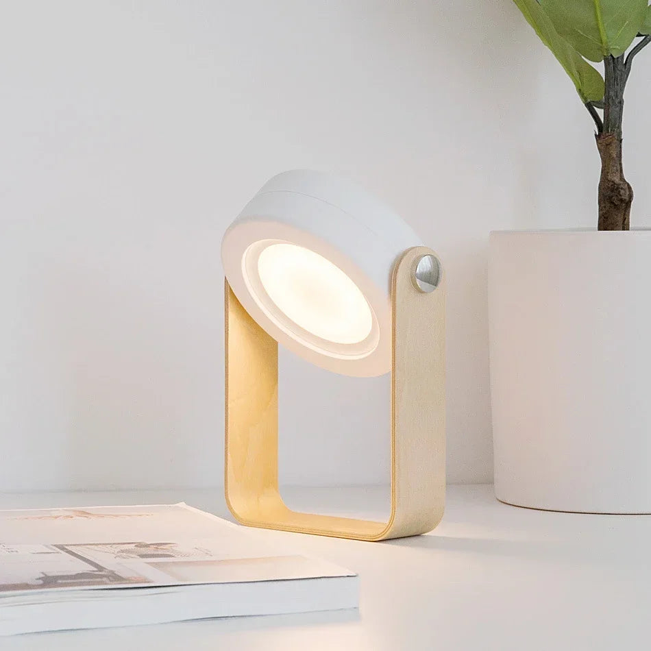 Wooden Handle Folding Rechargeable Lantern