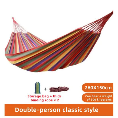 Striped Canvas Double Hammock
