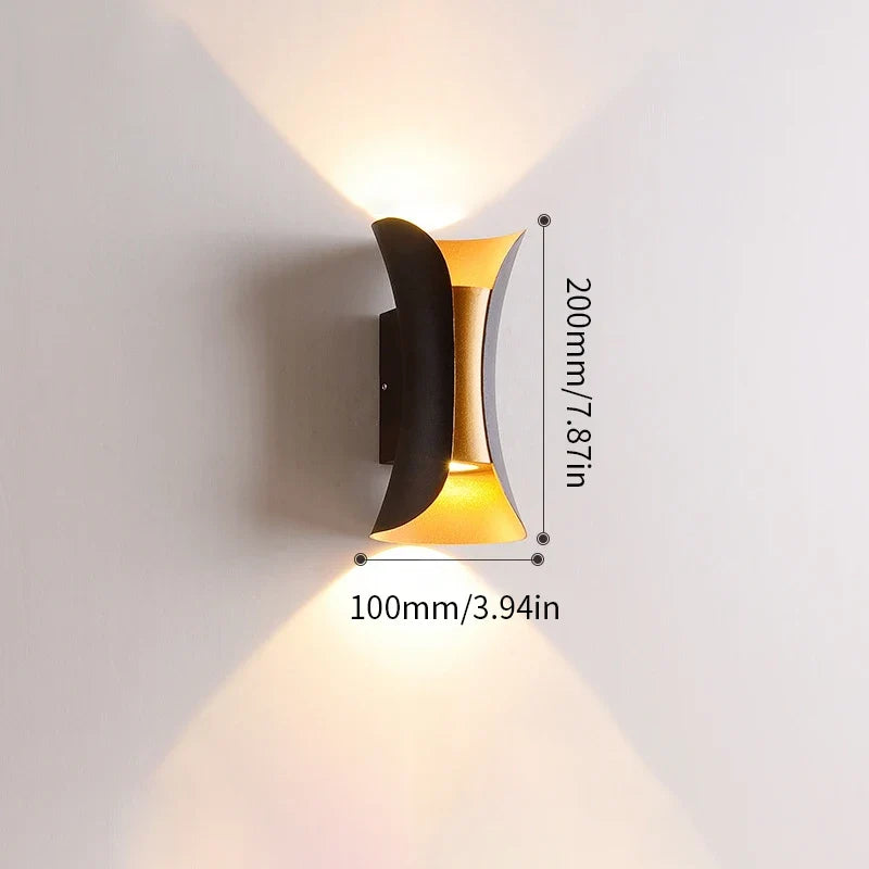 Black & Gold Up & Down Wall Light