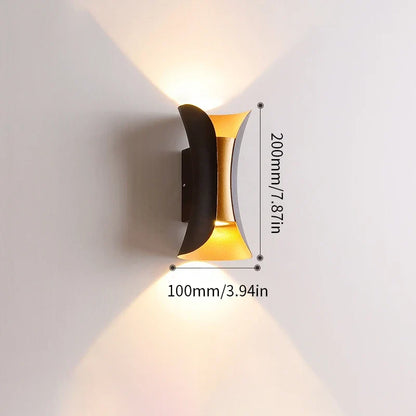 Black & Gold Up & Down Wall Light