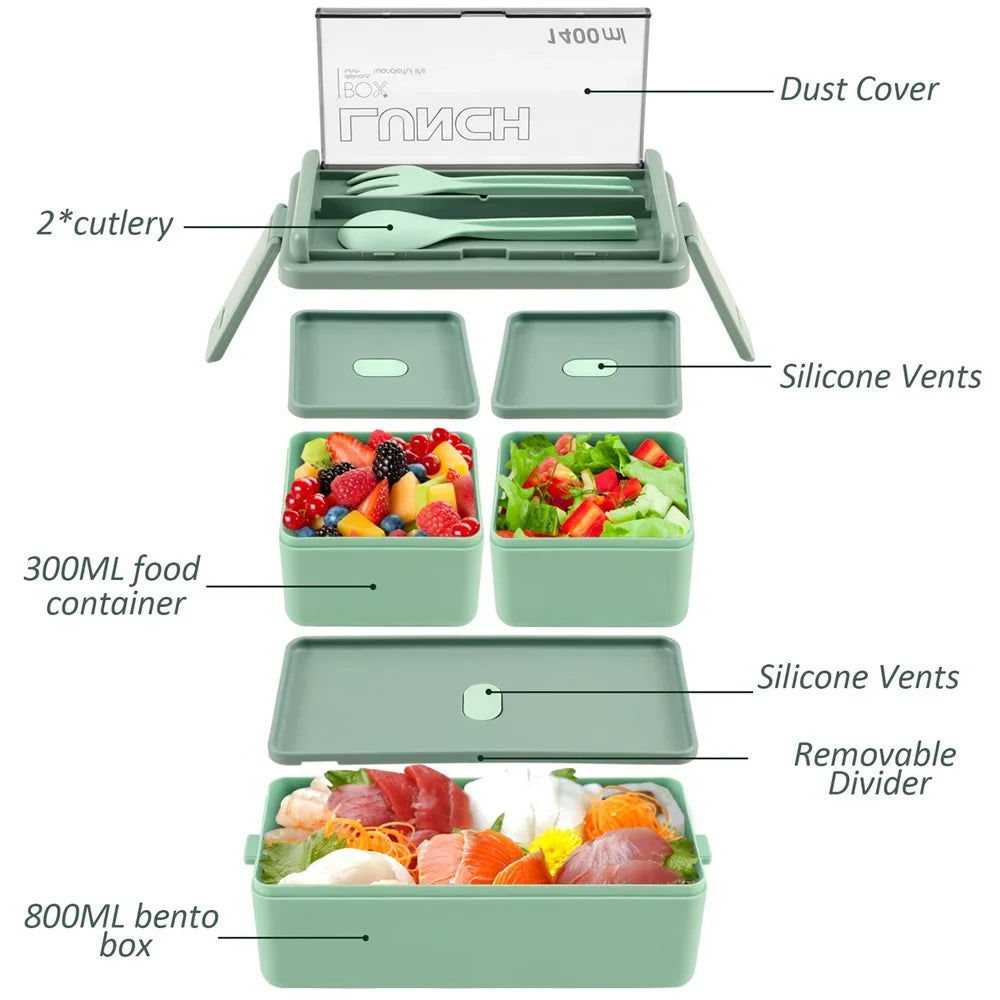 1400 ml Bento-Lunchbox mit zwei Ebenen