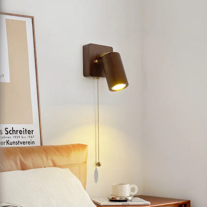 Arlo Walnut & Brass LED Wall Spotlight