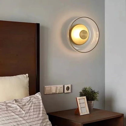 Nordische runde LED-Wandleuchte aus Glas