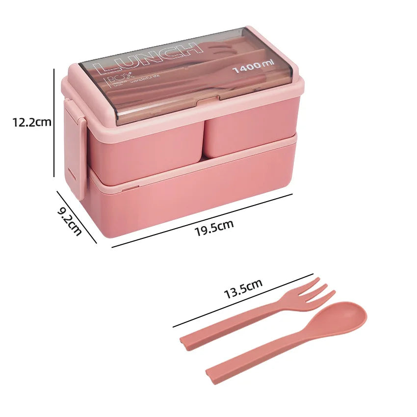 1400 ml Bento-Lunchbox mit zwei Ebenen