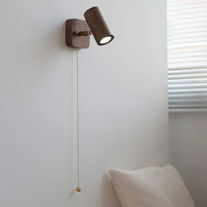 Arlo Walnut & Brass LED Wall Spotlight