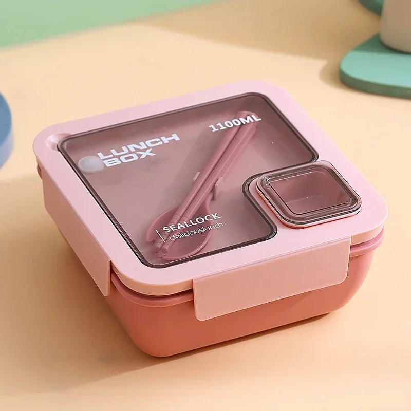 Leak-Proof Bento Lunch Box with Cutlery