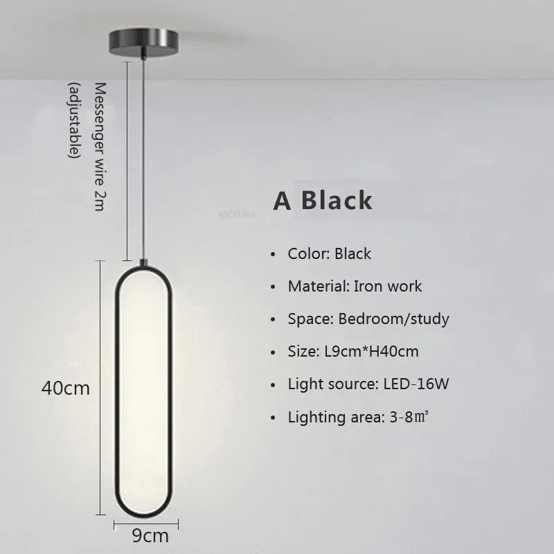 Minimalist Oval LED Pendant Light