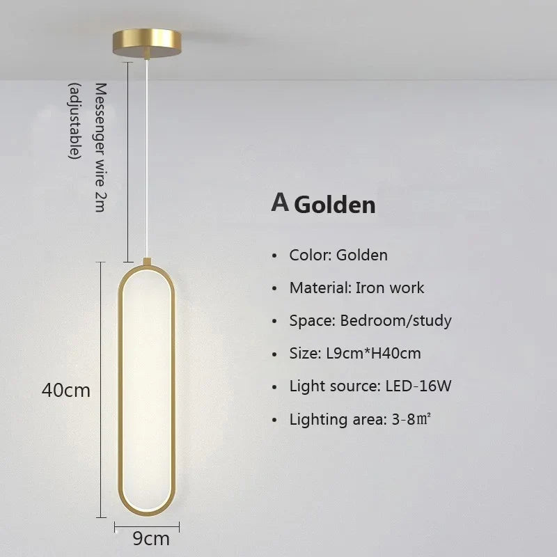 Minimalist Oval LED Pendant Light