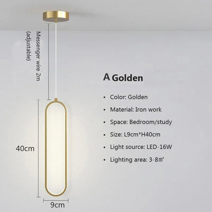 Minimalist Oval LED Pendant Light