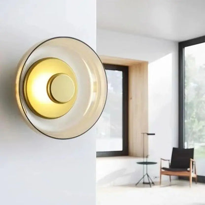 Nordische runde LED-Wandleuchte aus Glas