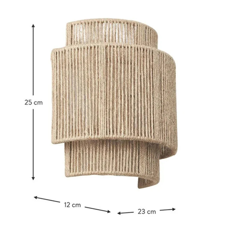 RattanGlow Handgeflochtene Rattan-Wandleuchte