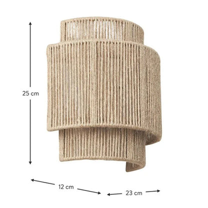 RattanGlow Handgeflochtene Rattan-Wandleuchte