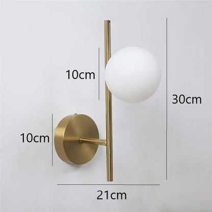 Astra Gold Frosted Globe Wall Light