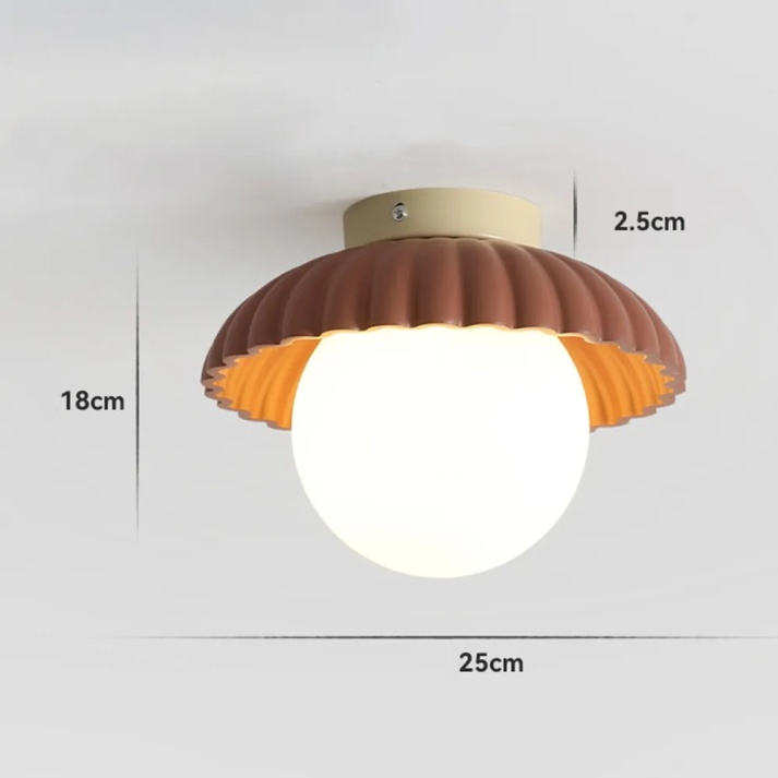 Deckenleuchte für den Flur aus geripptem Eisen und Glas