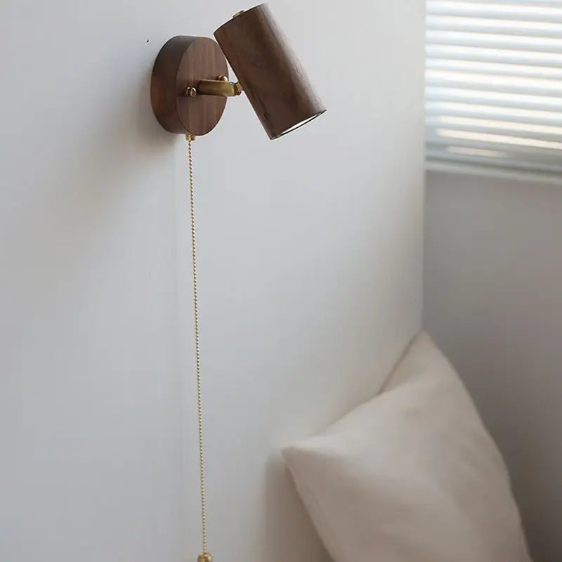 Arlo Walnut & Brass LED Wall Spotlight