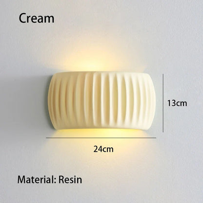 French Ribbed Resin Up & Down Wall Lamp