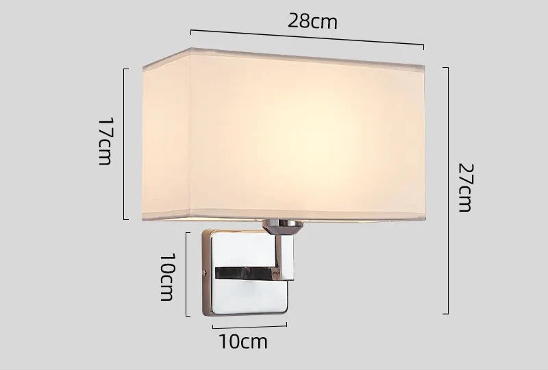 Fabric Shade Wall Lamp with LED Reading Light