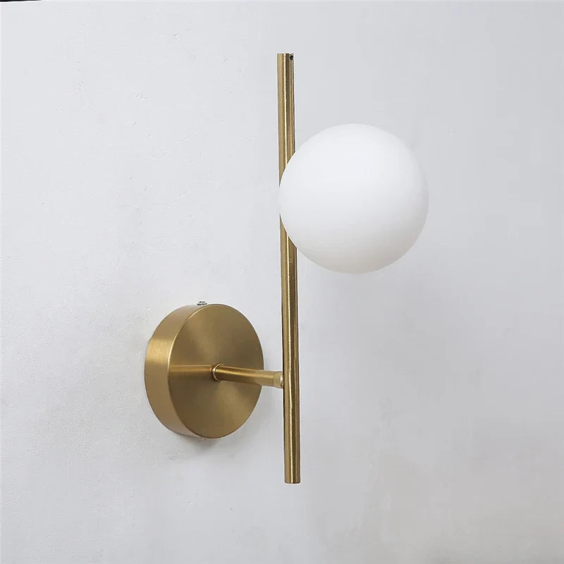 Astra Gold Frosted Globe Wall Light