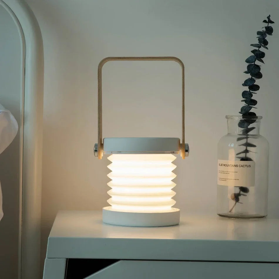 Wooden Handle Folding Rechargeable Lantern