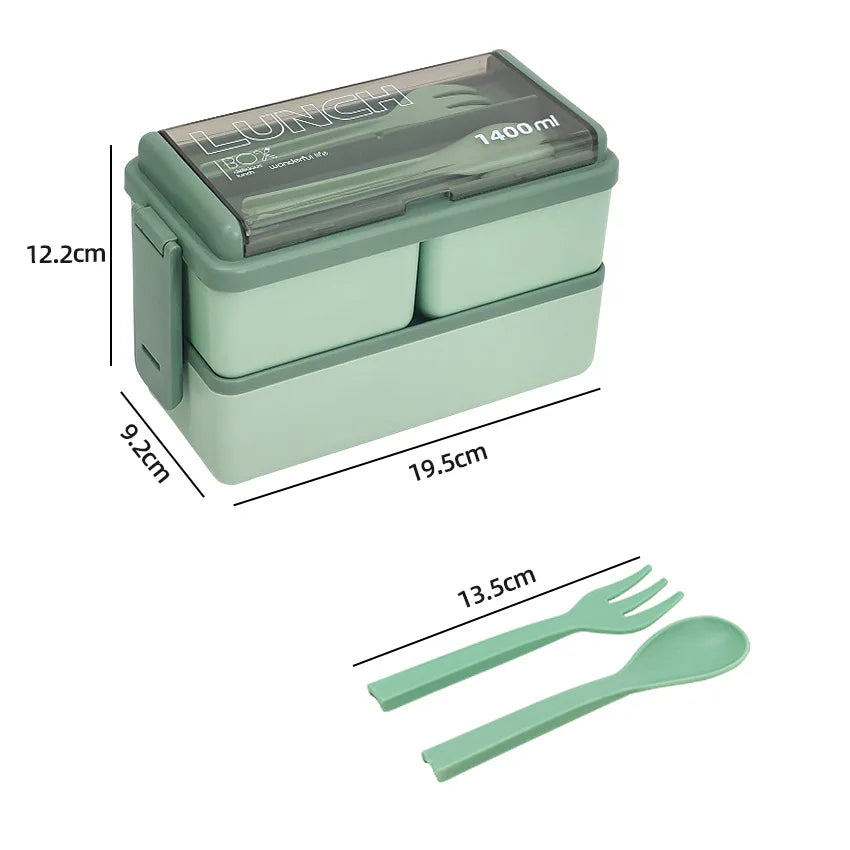 1400 ml Bento-Lunchbox mit zwei Ebenen