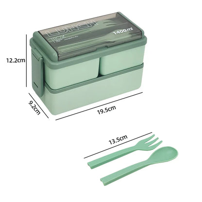 1400 ml Bento-Lunchbox mit zwei Ebenen