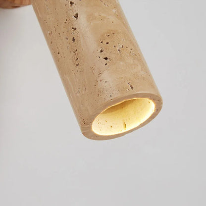 Huangdong Wandleuchte aus Travertin & Holz