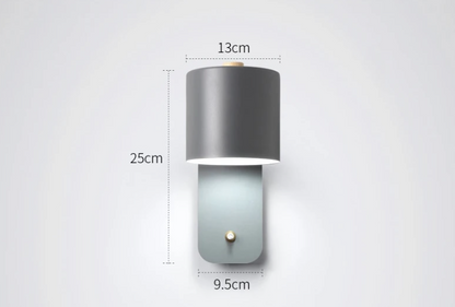 Cylinder LED Wall Lamp with Switch