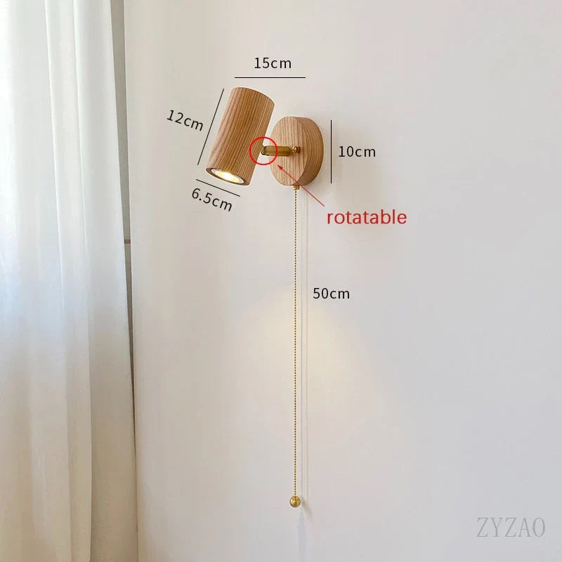 Arlo Walnut & Brass LED Wall Spotlight