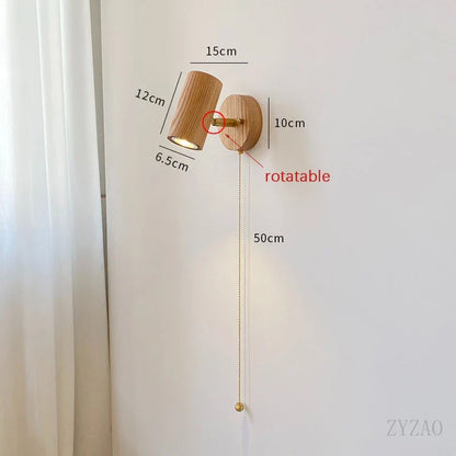 Arlo Walnut & Brass LED Wall Spotlight