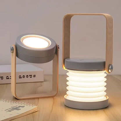 Wooden Handle Folding Rechargeable Lantern