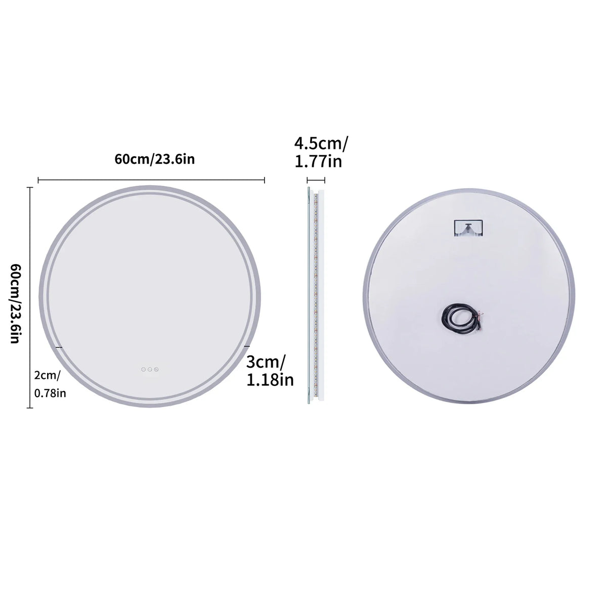 LuvoRound LED-Badezimmerspiegel