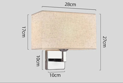 Fabric Shade Wall Lamp with LED Reading Light
