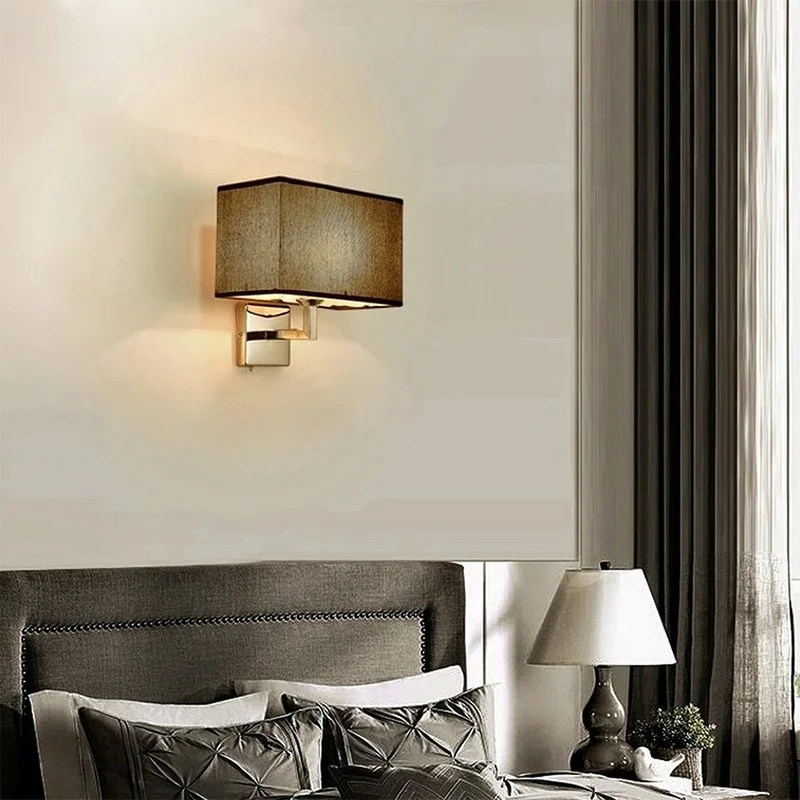Fabric Shade Wall Lamp with LED Reading Light