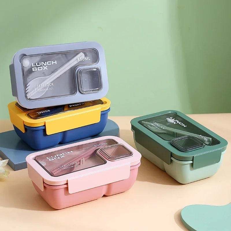 Leak-Proof Bento Lunch Box with Cutlery
