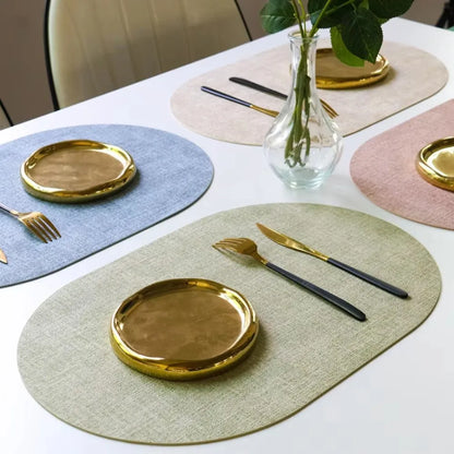 LinoMat Oval Platzsets in Leinenoptik