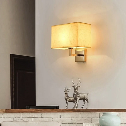 Fabric Shade Wall Lamp with LED Reading Light